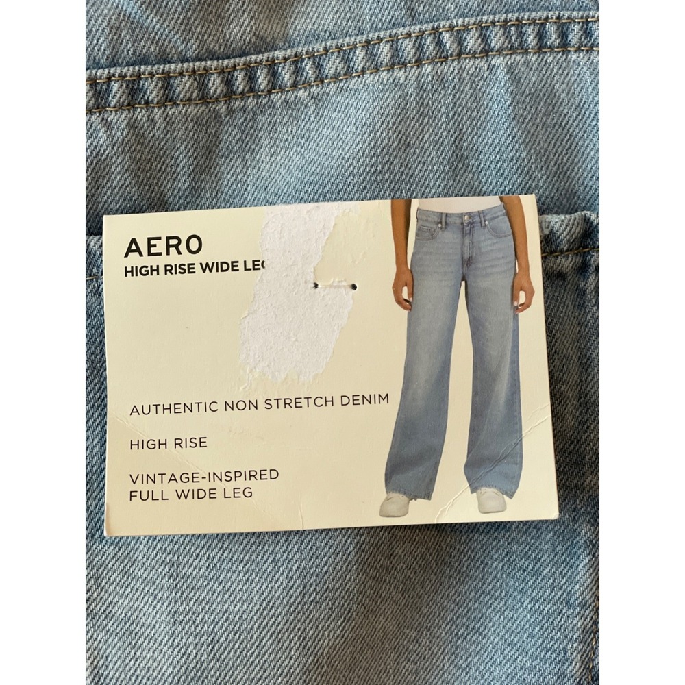 Aeropostale Jeans Women's 14 Blue New High Rise Wide Leg Non-Stretch Denim New - Picture 8 of 14